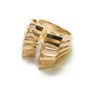 Noir NYC Valerie gold caged ring